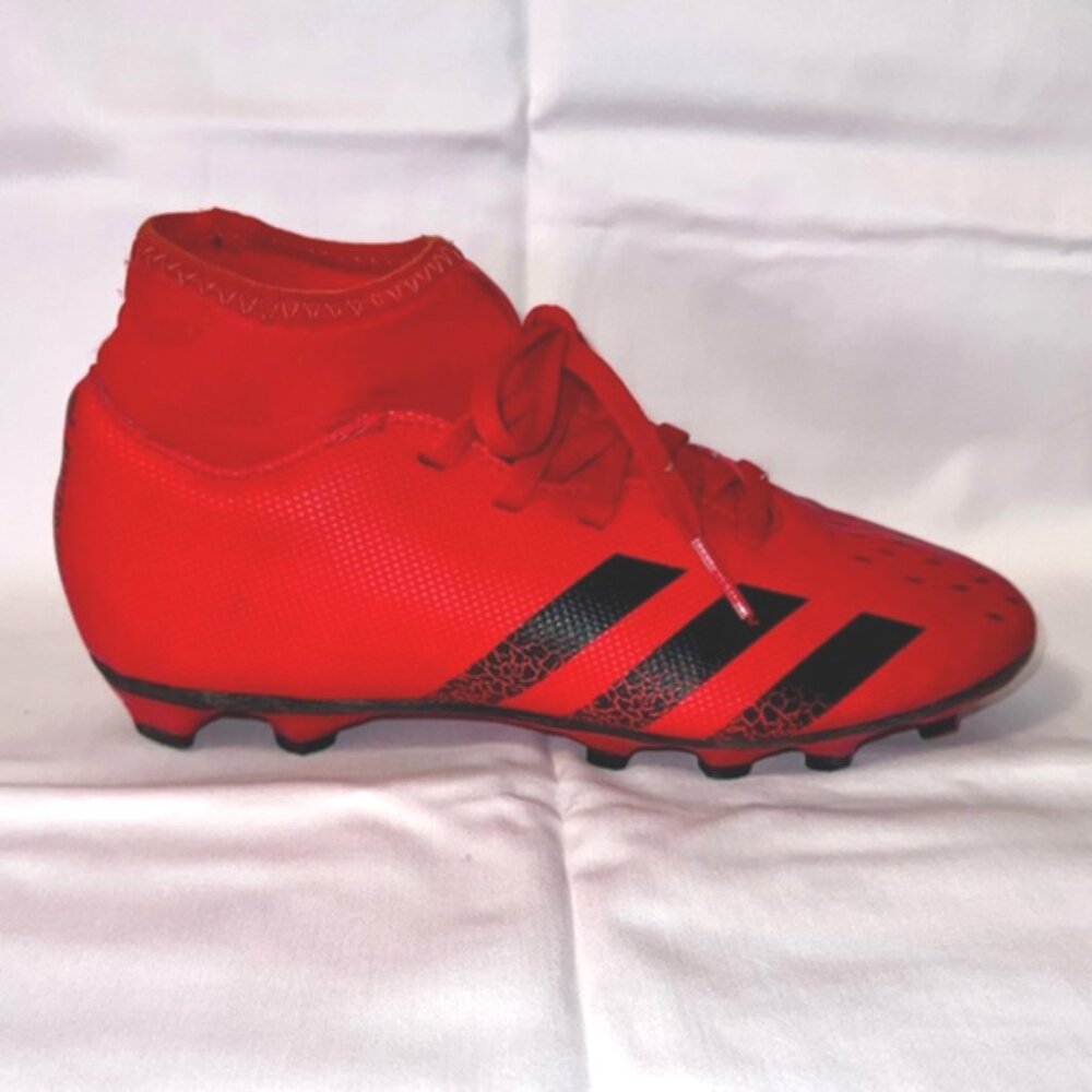 Adidas Kids Red and Black Sneakers Cleats Youth Size 3
